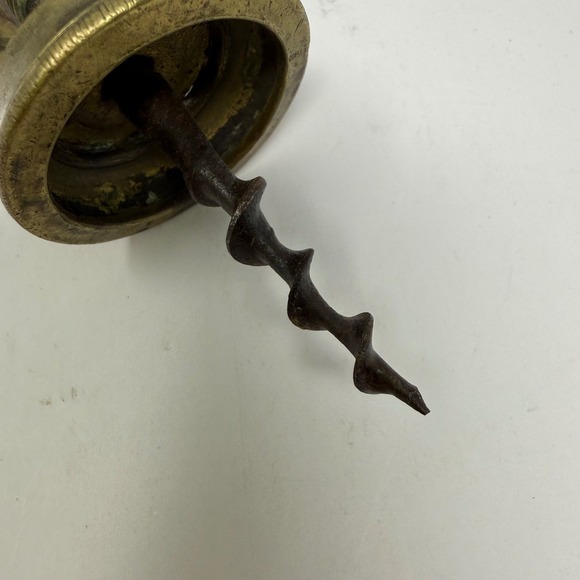 Antique Brass Mechanical Corkscrew Wine Bottle Opener T-Bar Open Frame Design - Picture 3 of 8